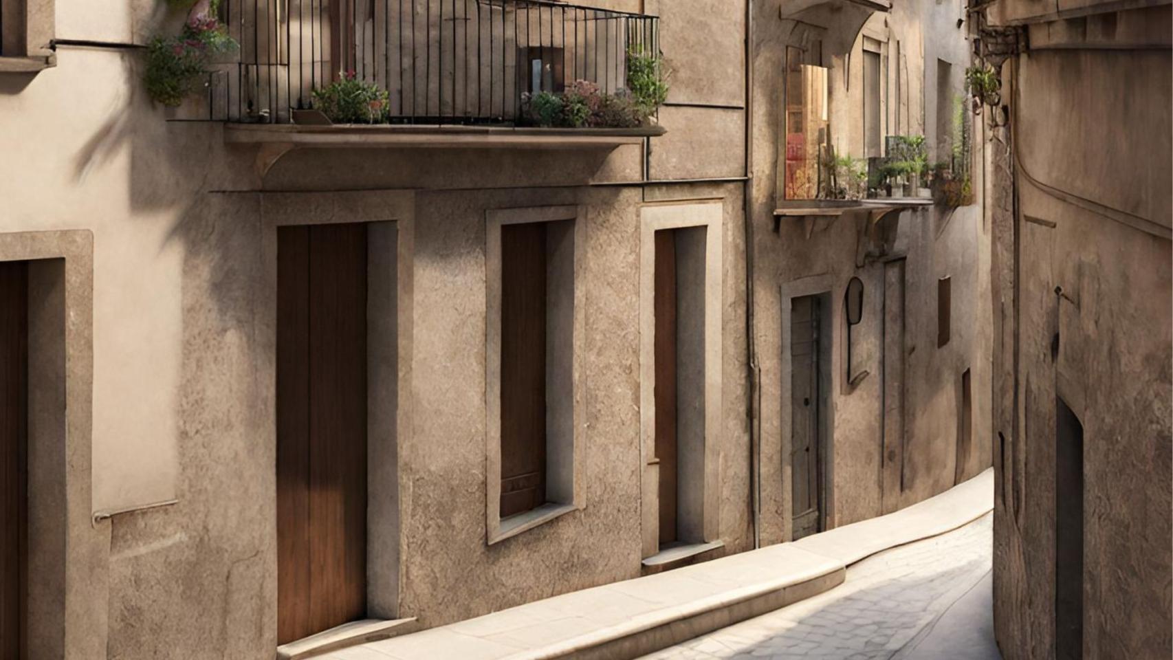 Imagen generada por IA de un pueblo