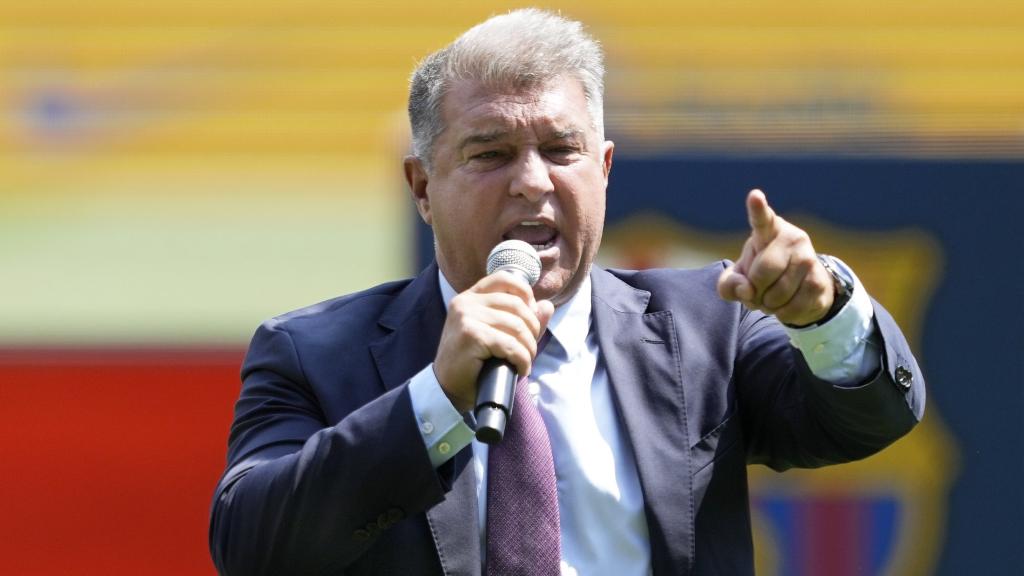 Joan Laporta, presidente del Barça, en un acto público