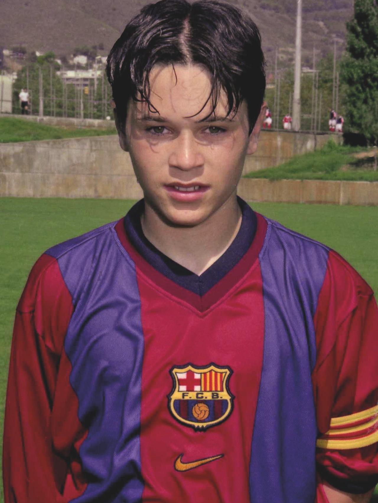 Andrés Iniesta, en sus primeros años en la Masía