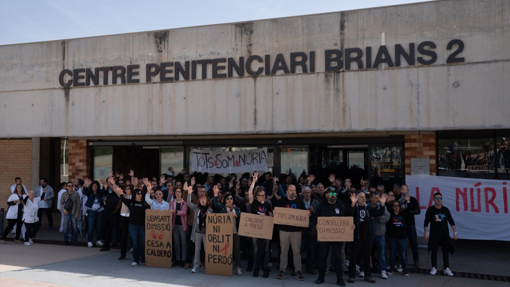 Protesta de los funcionarios de prisiones frente al Centro Penitenciario Brians 2