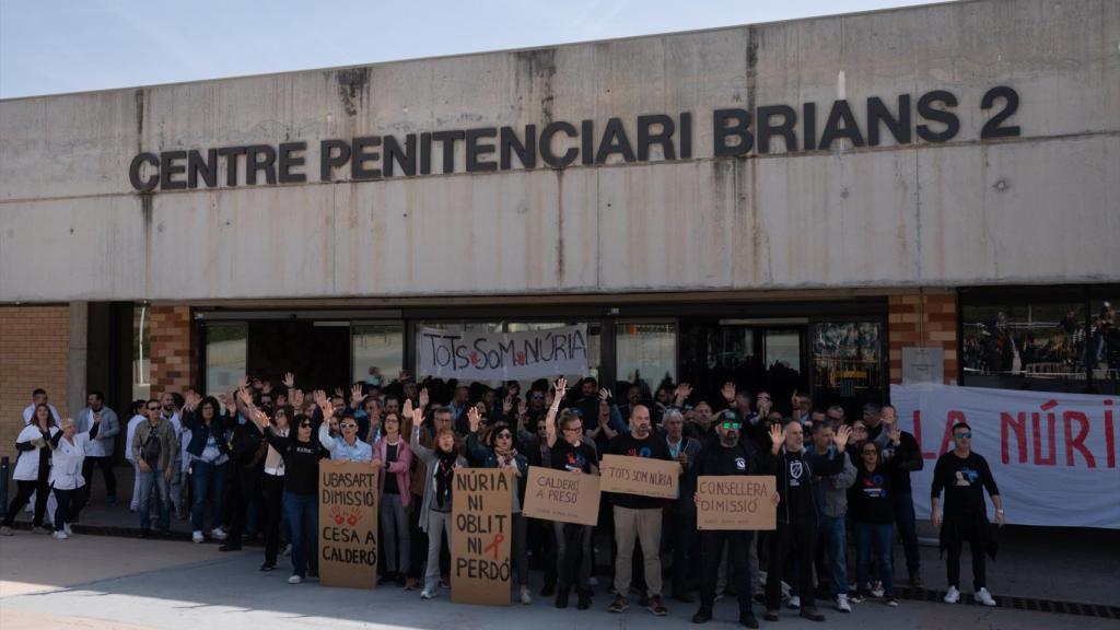 Protesta de los funcionarios de prisiones frente al Centro Penitenciario Brians 2