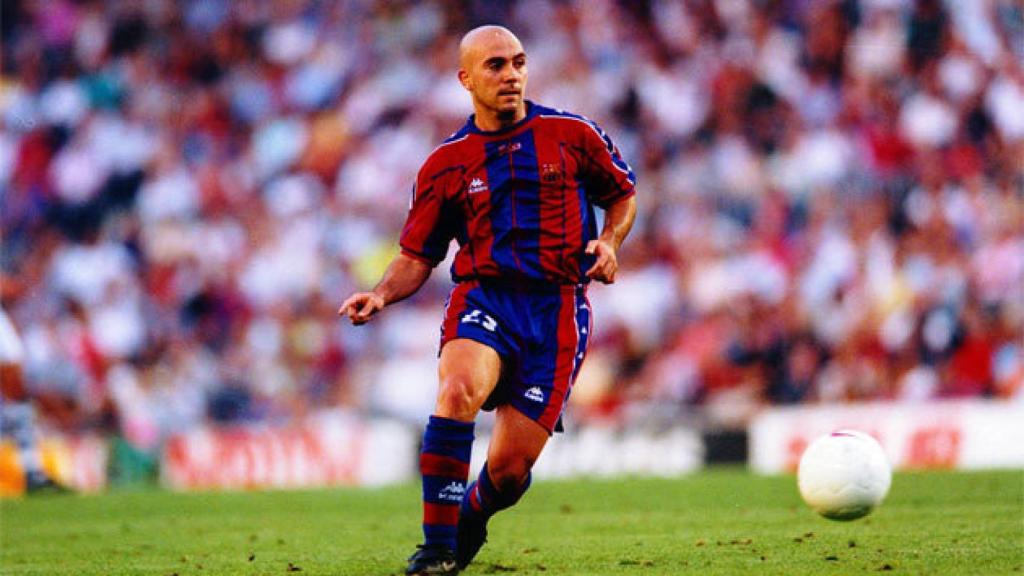 Iván de la Peña, con el Barça