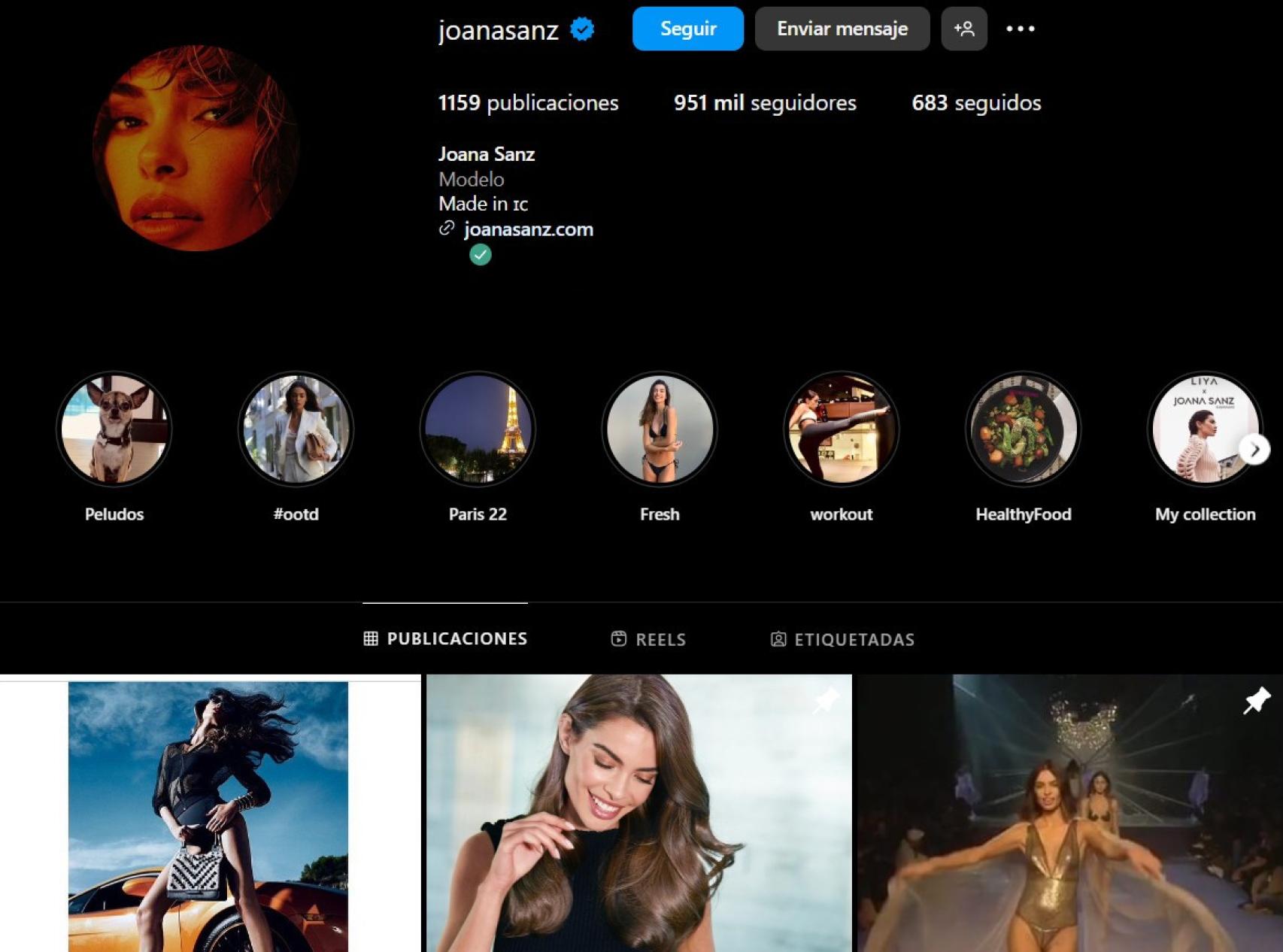 Perfil de Instagram de Joana Sanz, reabierto tras la libertad de Dani Alves