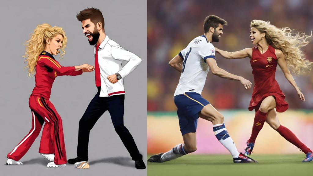 Montajes realizados con IA de Shakira y Piqué peleando (1)
