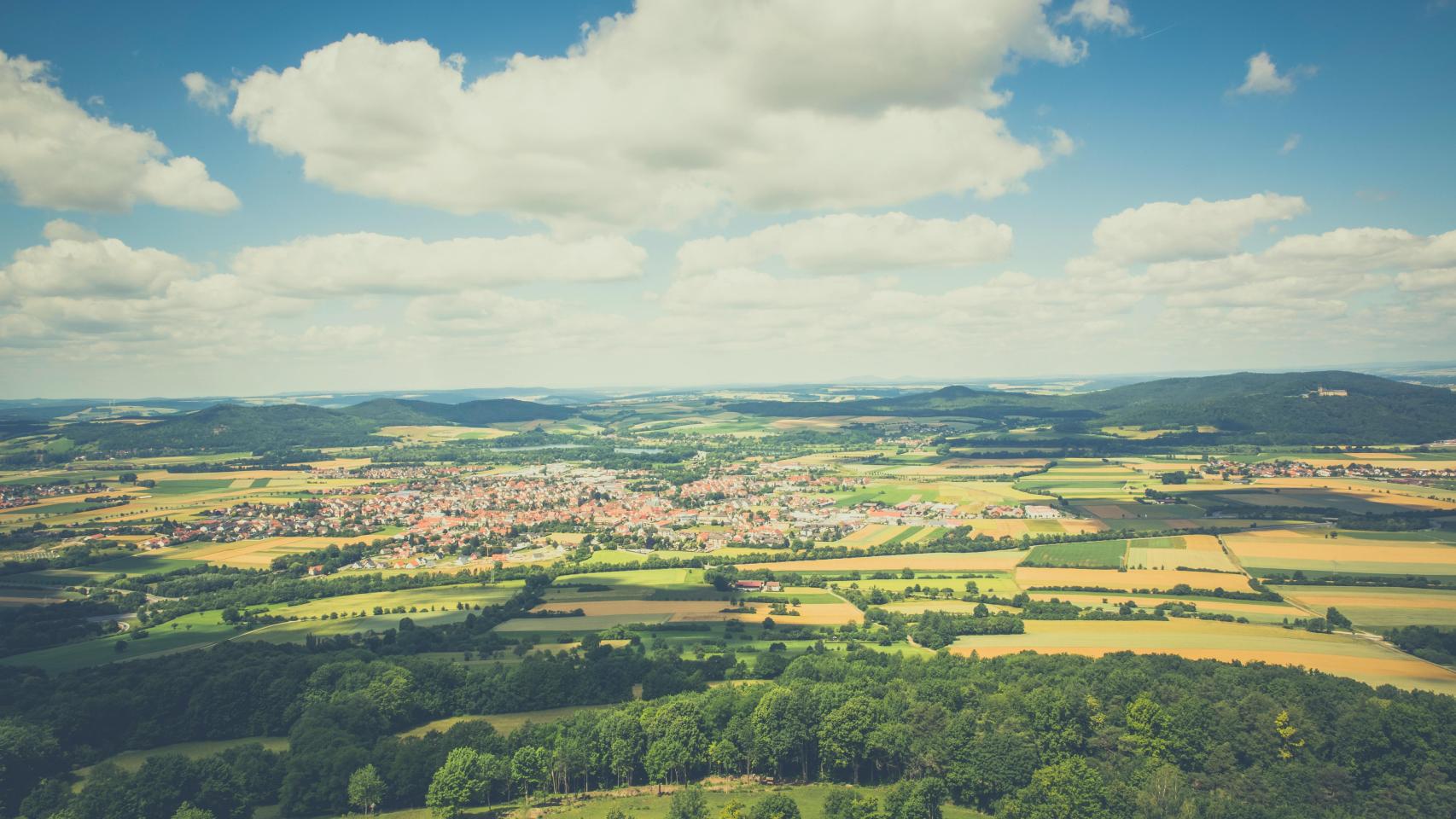 Vista aérea de un pueblo