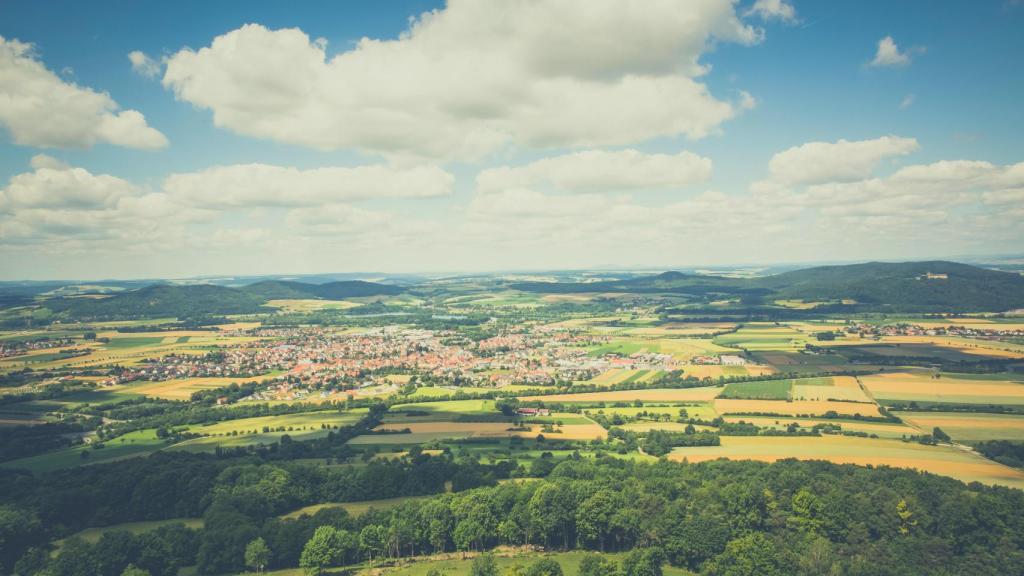 Vista aérea de un pueblo