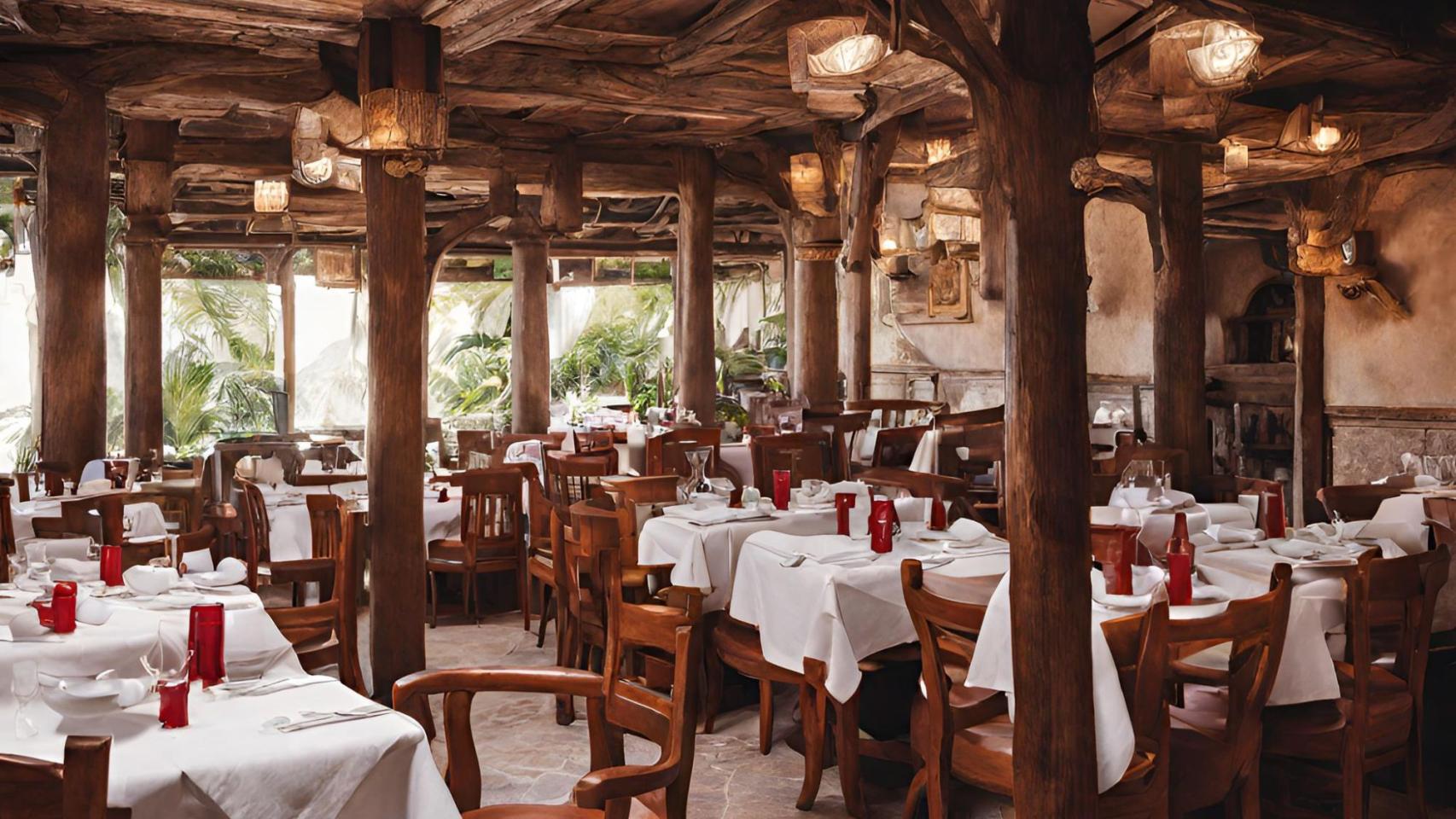 Imagen generada con IA de un restaurante rústico