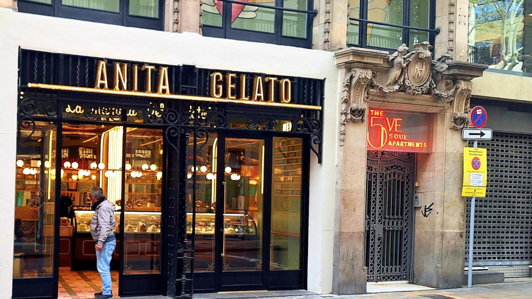 Imagen del nuevo local de Anita Gelato en el centro de Barcelona
