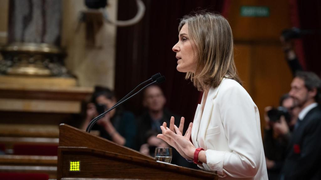 La líder de los comuns en el Parlament, Jéssica Albiach, interviene durante el pleno del debate a la totalidad de Presupuestos 2024