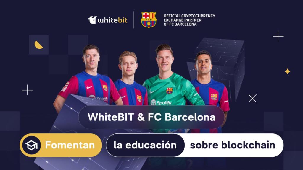 Una imagen correspondiente al patrocinio de Whitebit en el Barça
