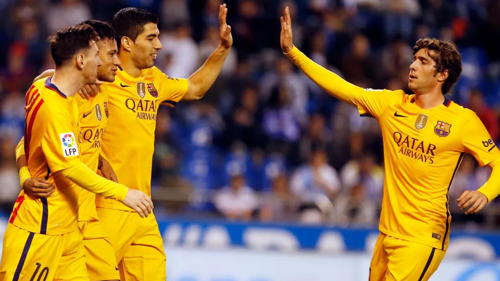 Sergi Roberto junto a la MSN