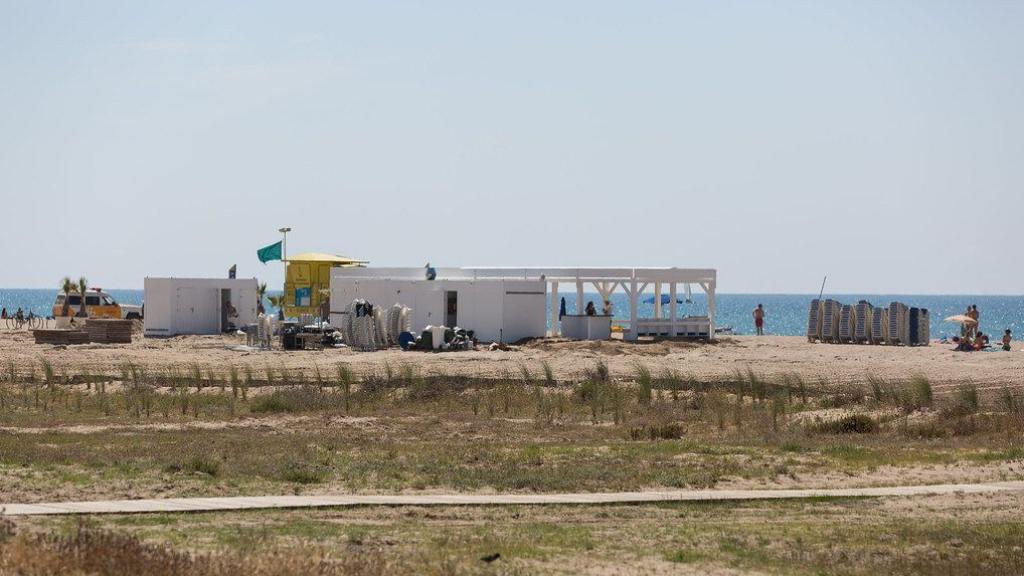 Caseta d'un xiringuito de la platja de Castelldefels