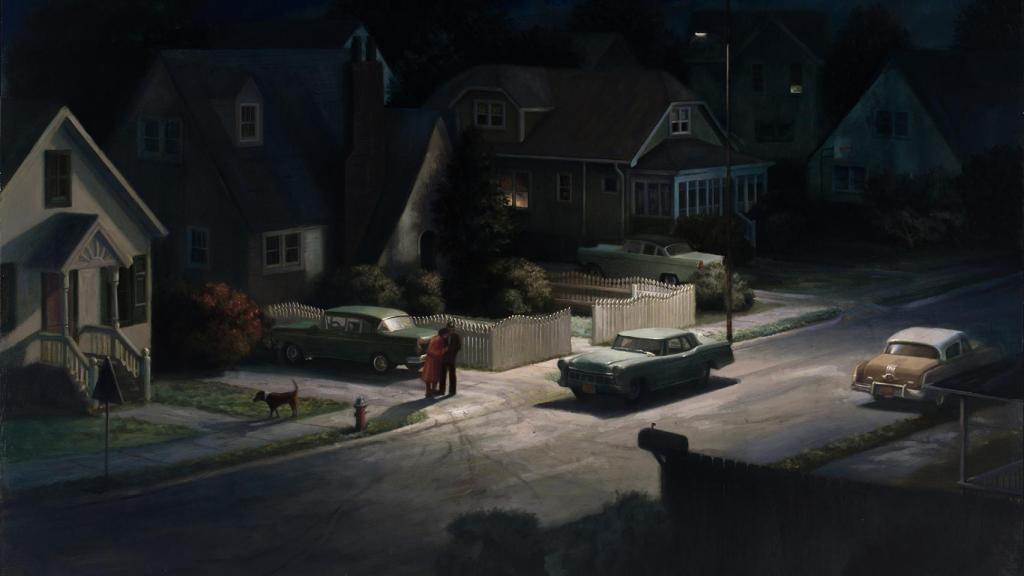 El óleo 'Annunciation', del artista Alberto Ortega, refleja la estética de los suburbios