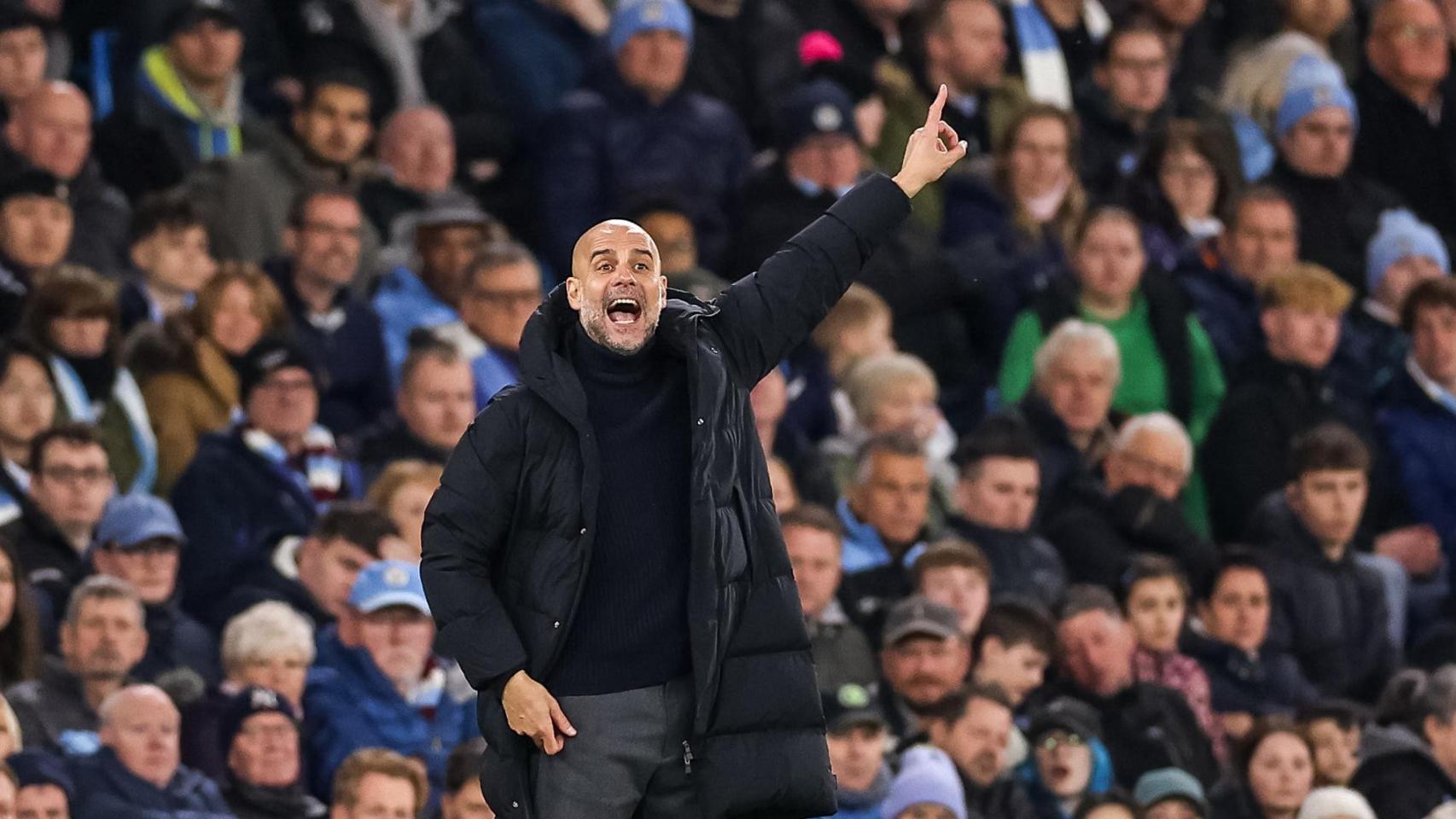 Pep Guardiola, en un partido del Manchester City