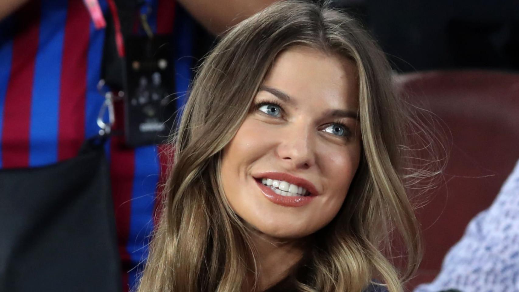 Anna Lewandowska, durante un partido del Barça en el Camp Nou