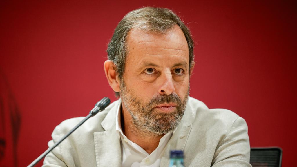 El expresidente del FC Barcelona Sandro Rosell durante una mesa redonda en el Colegio de Abogados de Barcelona, a 24 de octubre de 2023