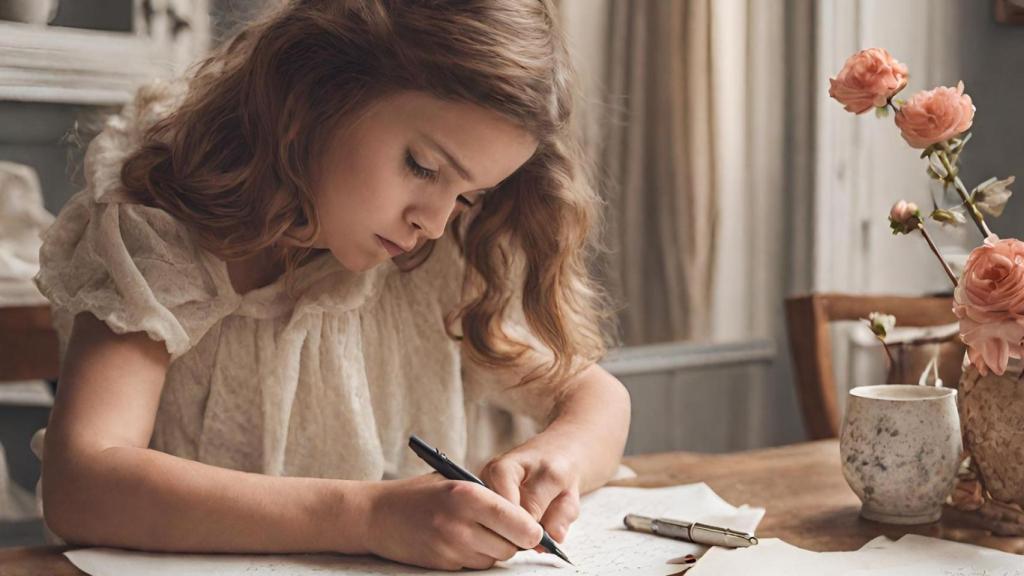 Niña escribiendo