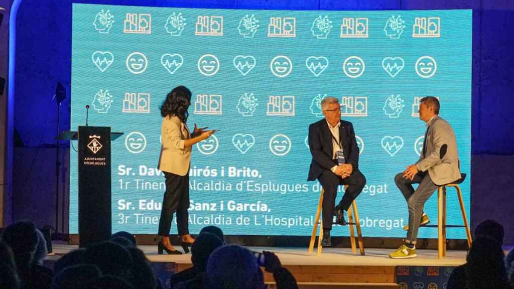 Eduard Sanz y David Quirós, primer teniente de alcalde de Esplugues y tercer teniente de alcalde de L'Hospitalet respectivamente