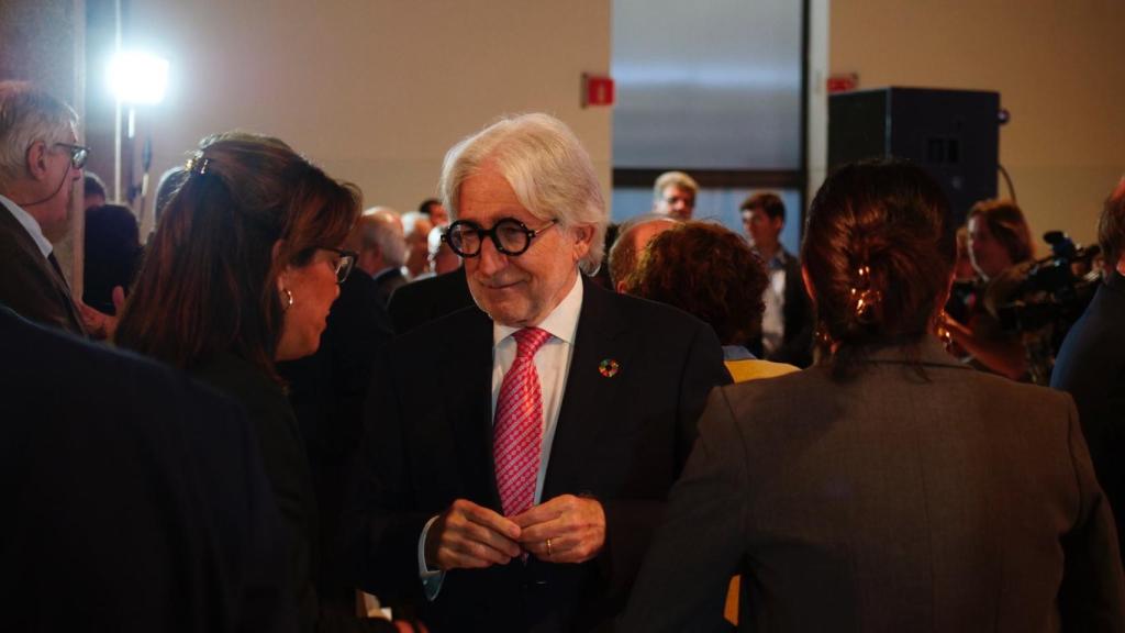 El presidente de Foment, Josep Sànchez Llibre, en la conferencia de Salvador Illa