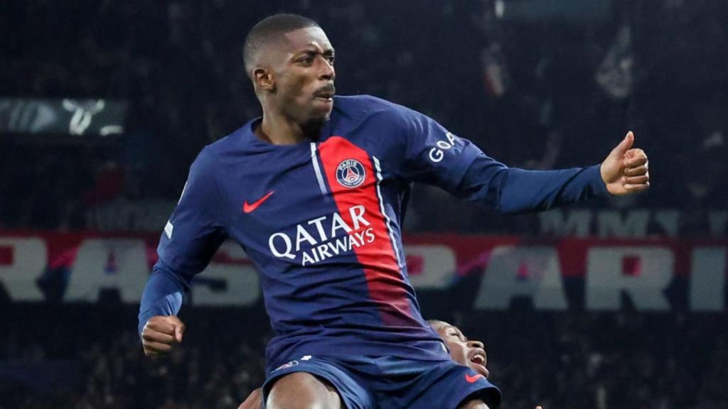 Ousmane Dembelé celebra èpicament el seu gol al Barça a París