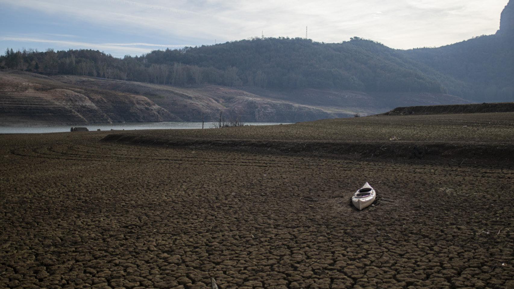 Vista del pantano de Sau, a 22 de enero de 2024, en Barcelona