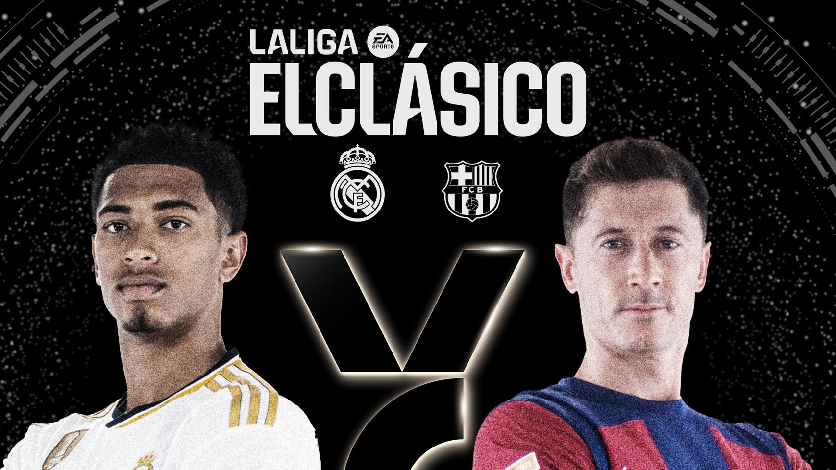 Bellingham y Lewandowski protagonizan un póster del clásico de la Liga entre Barça y Real Madrid