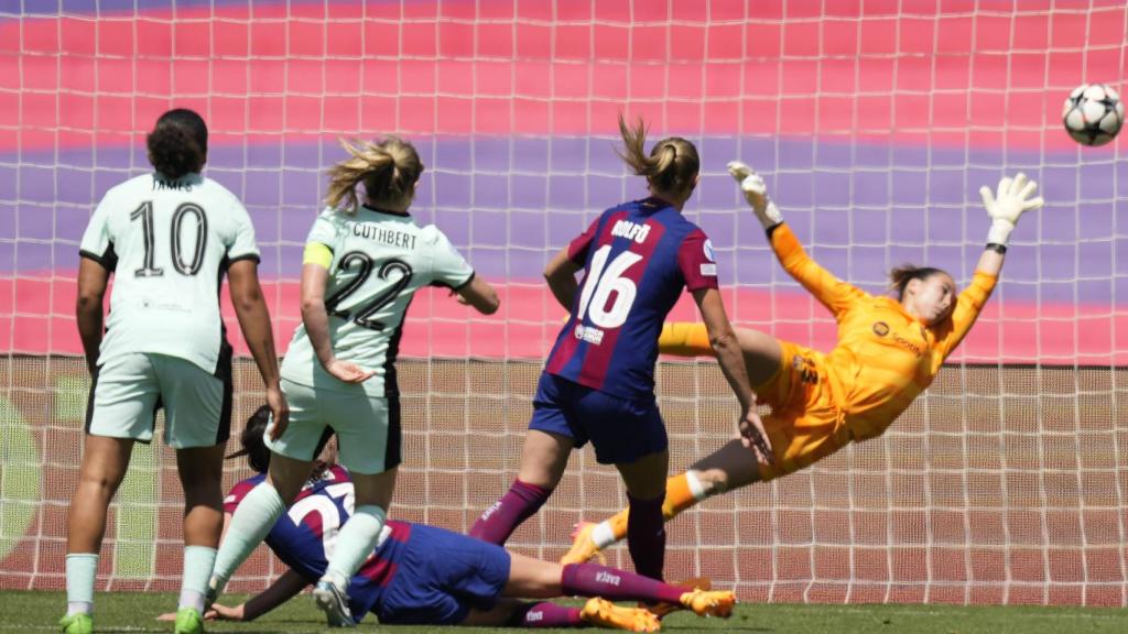 El 0-1 del Chelsea contra el Barça en Montjuïc