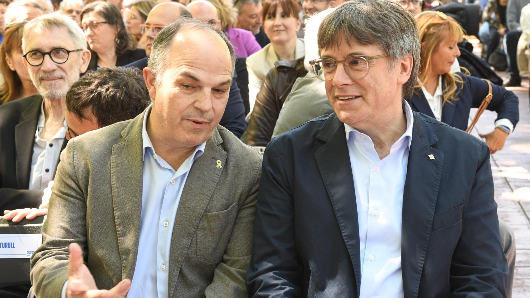 Jordi Turull i Carles Puigdemont, en el acto de este sábado