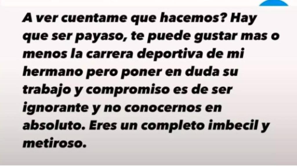 Respuesta del hermano de Pedri