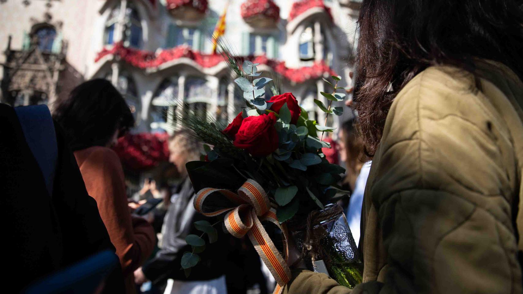 El centro de Barcelona durante una celebración de Sant Jordi