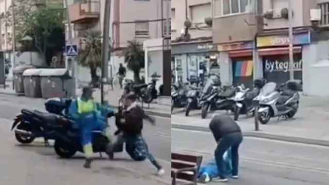 Un hombre golpea a un trabajador de la limpieza en Badalona