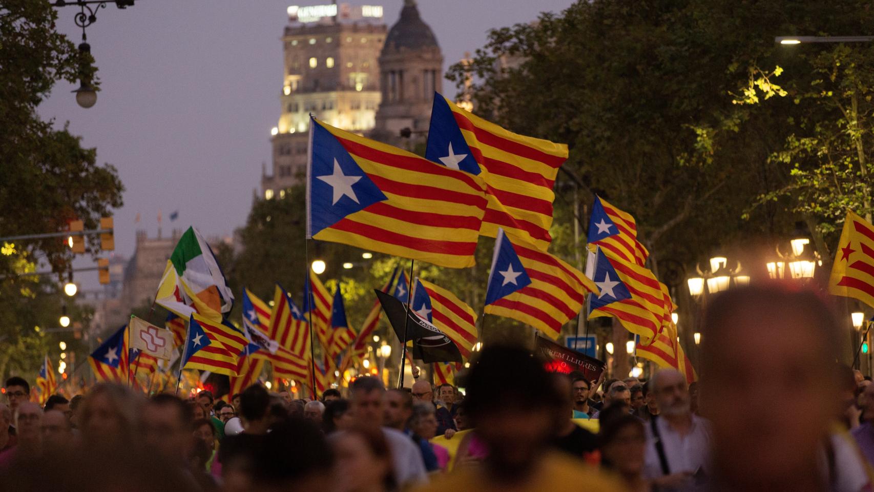 Manifestación independentista en Barcelona, en 2019