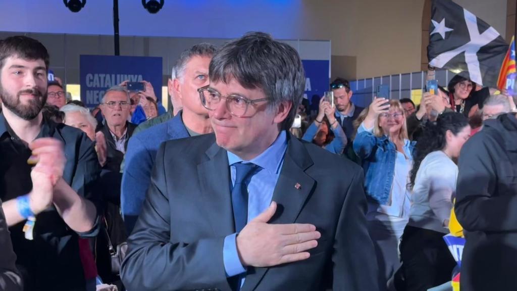 Carles Puigdemont, en un acto de campaña