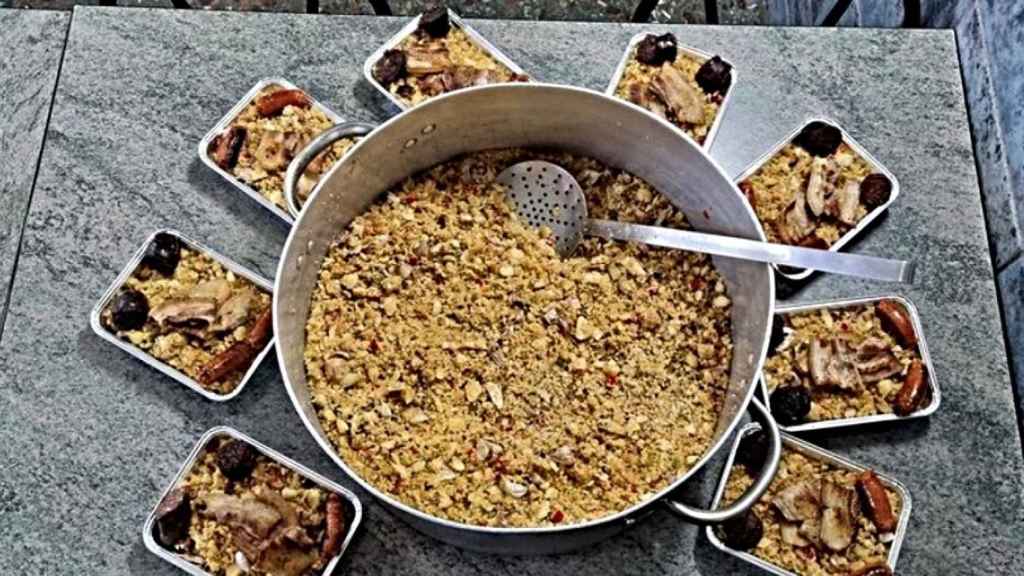 Raciones de migas del bar Oliva