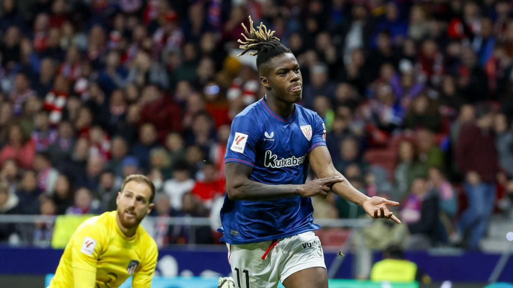 Nico Williams celebra un gol contra el Atlético de Madrid