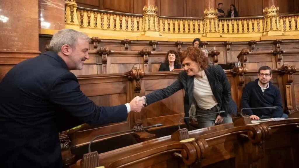 Jaume Collboni y Elisenda Alamany, en el Ayuntamiento