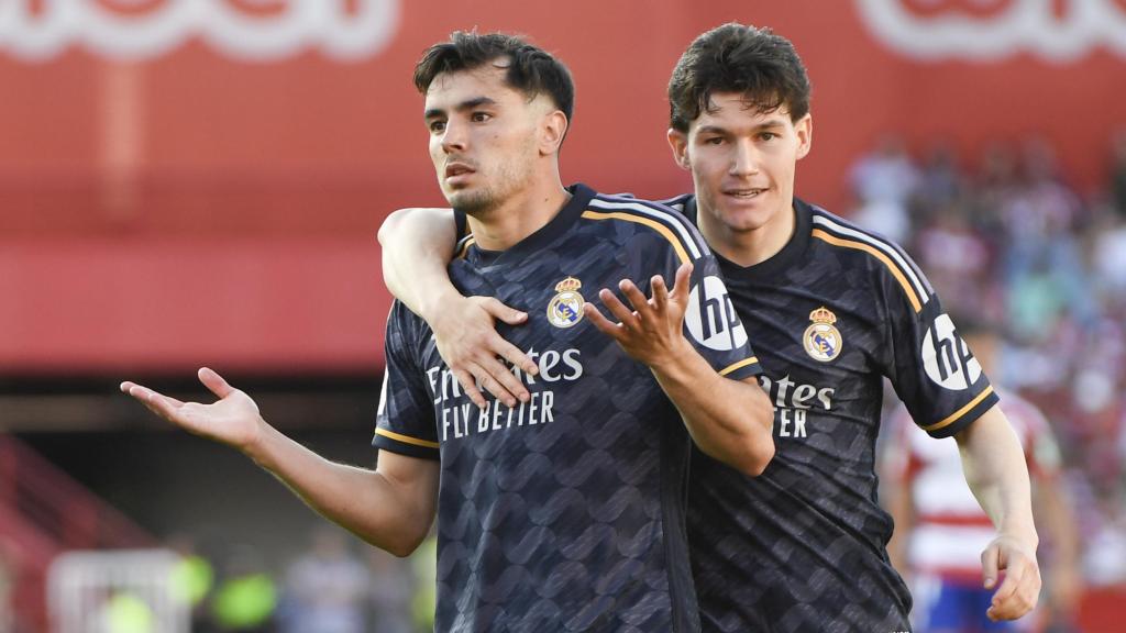 Brahim Díaz celebra uno de sus goles contra el Granada