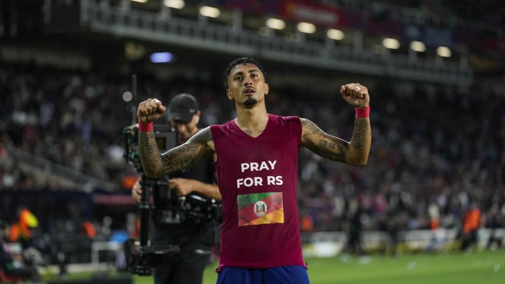 La dedicatoria de Raphinha para celebrar su gol contra la Real Sociedad