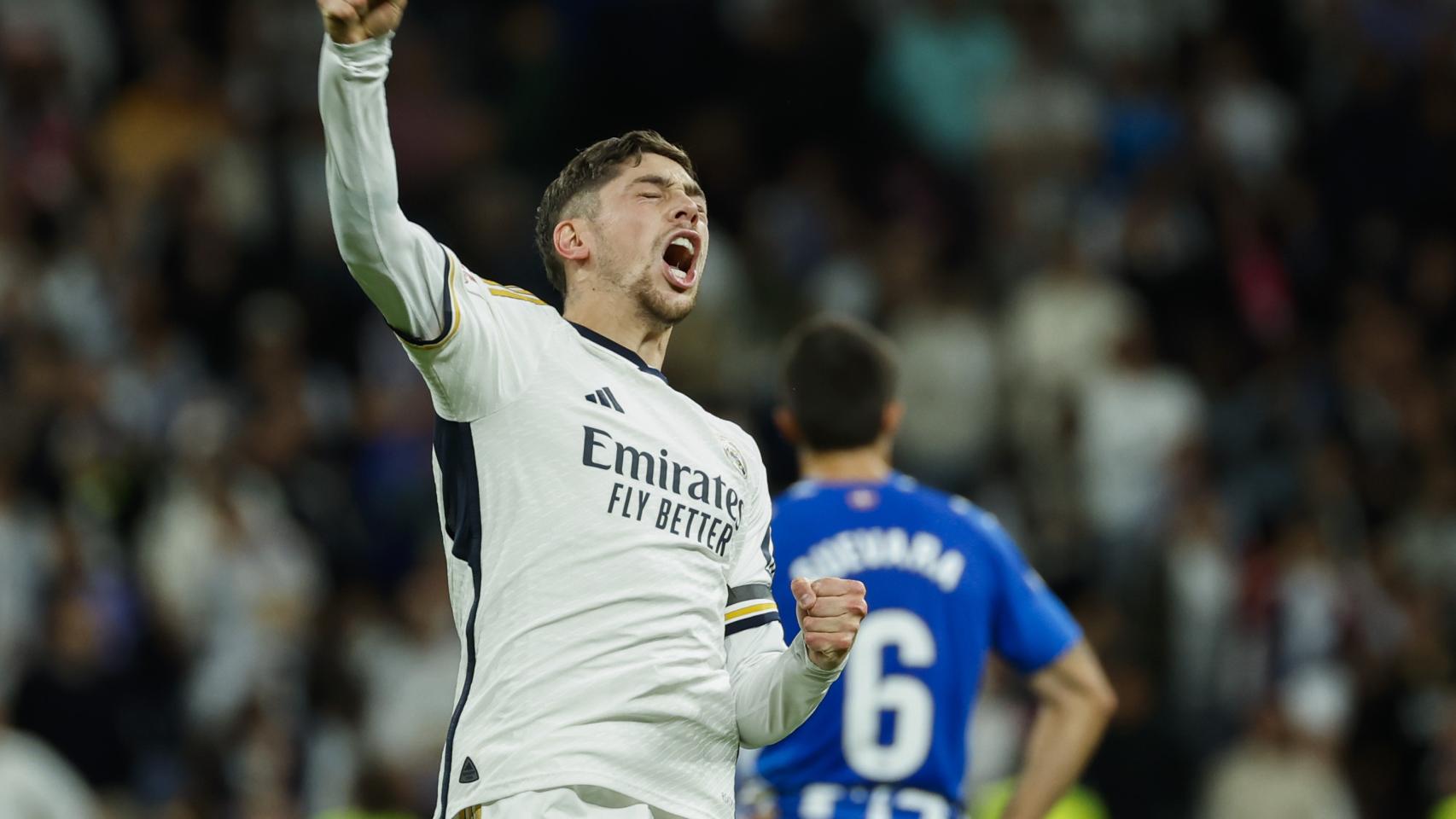 Fede Valverde celebra su gol contra el Deportivo Alavés