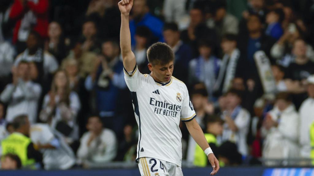 Arda Güler, tras marcar el quinto gol de la manita contra el Alavés