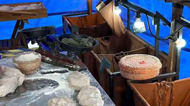 Una de las paradas del mercado medieval de Sabadell