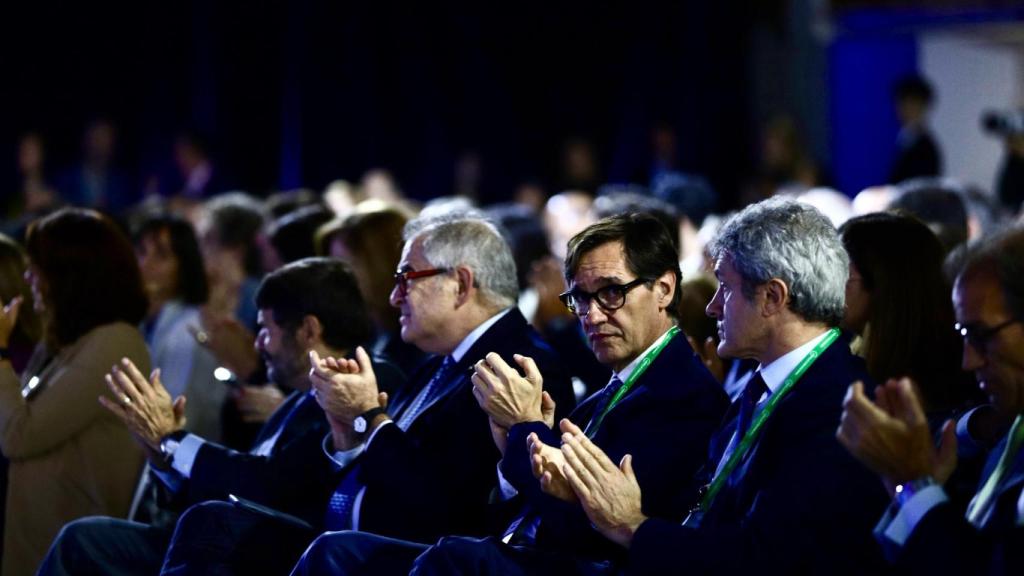 El candidato del PSC, Salvador Illa, en el Círculo de Economía