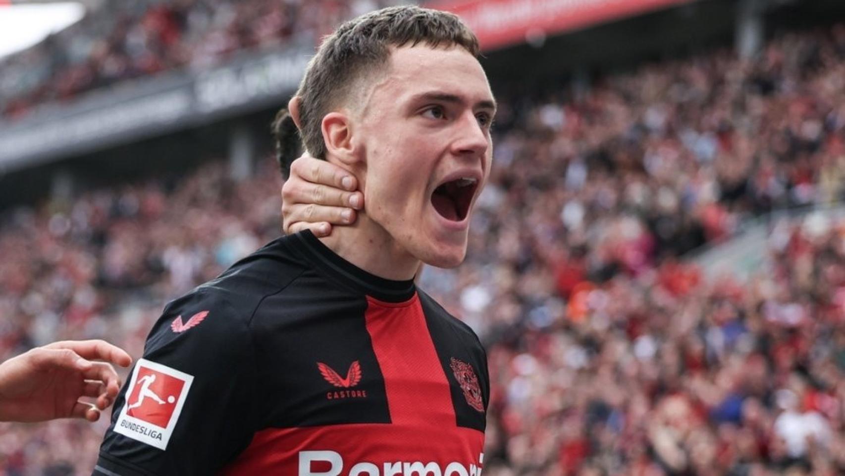 Florian Wirtz celebra un gol con el Lverkusen