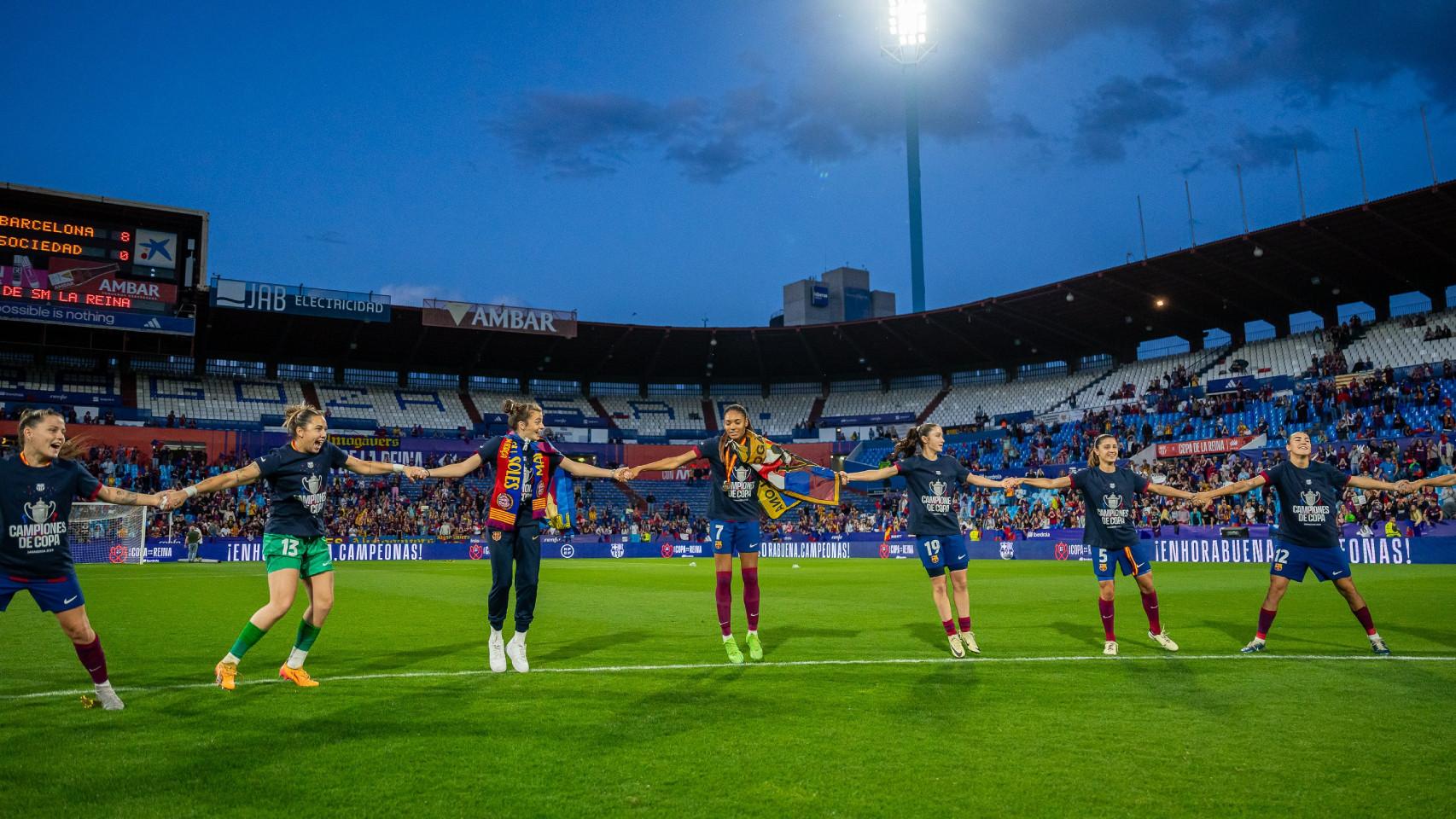 El Barça Femenino festeja la conquista de la Copa de la Reina