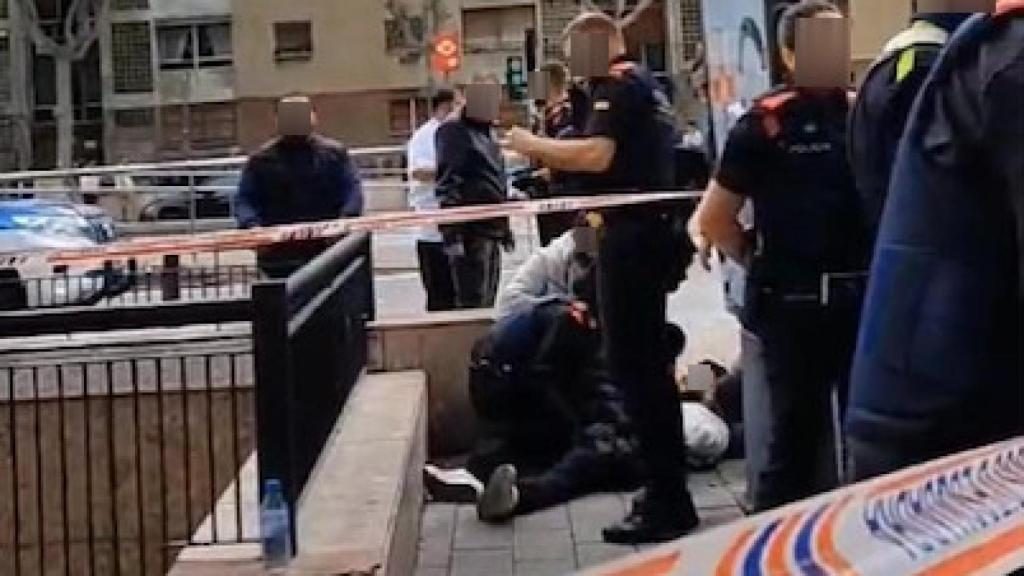 Imagen del hombre herido en Badalona