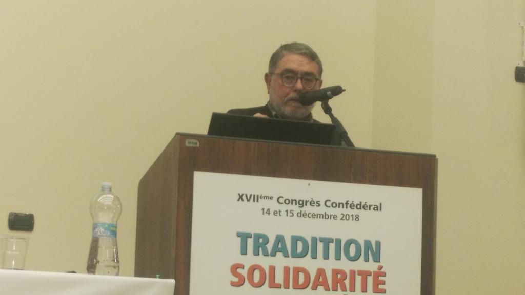 Carles Sastre, en una conferencia en 2018