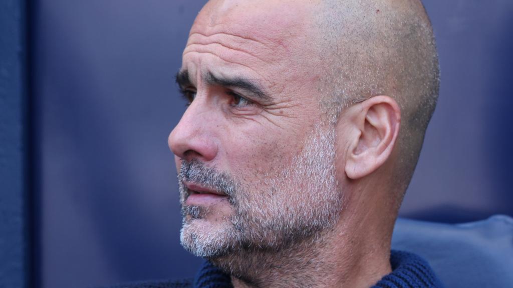 Pep Guardiola, durante la última jornada de Premier League entre Manchester City y West Ham
