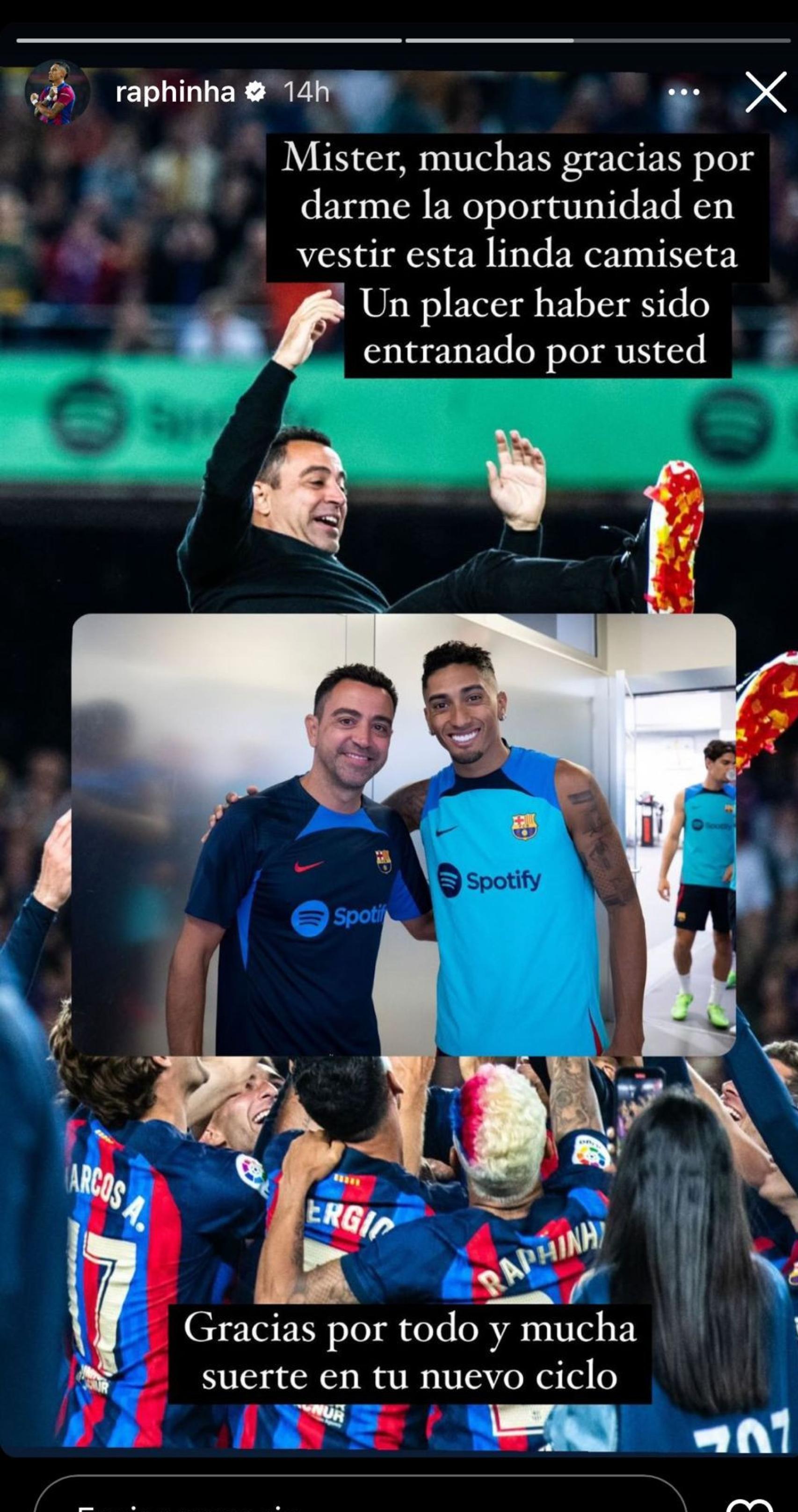 El mensaje de Raphinha a Xavi