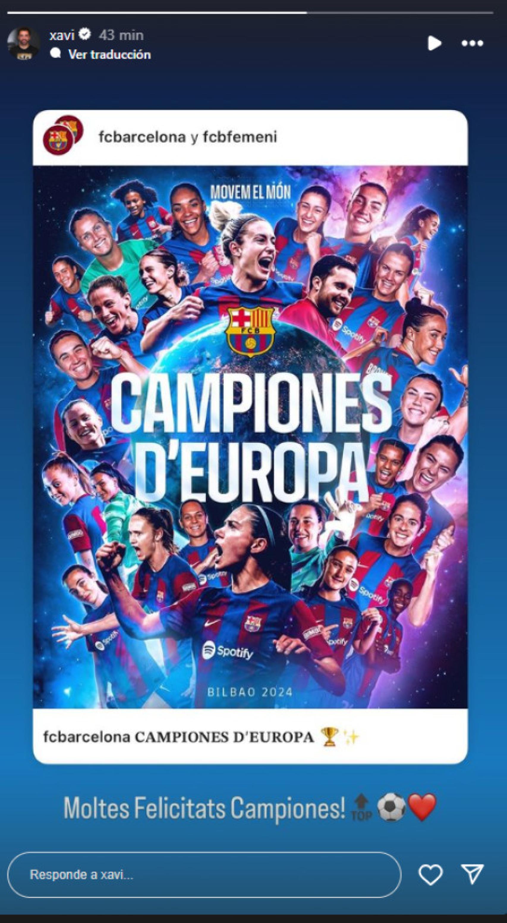 El mensaje de Xavi al Barça Femenino