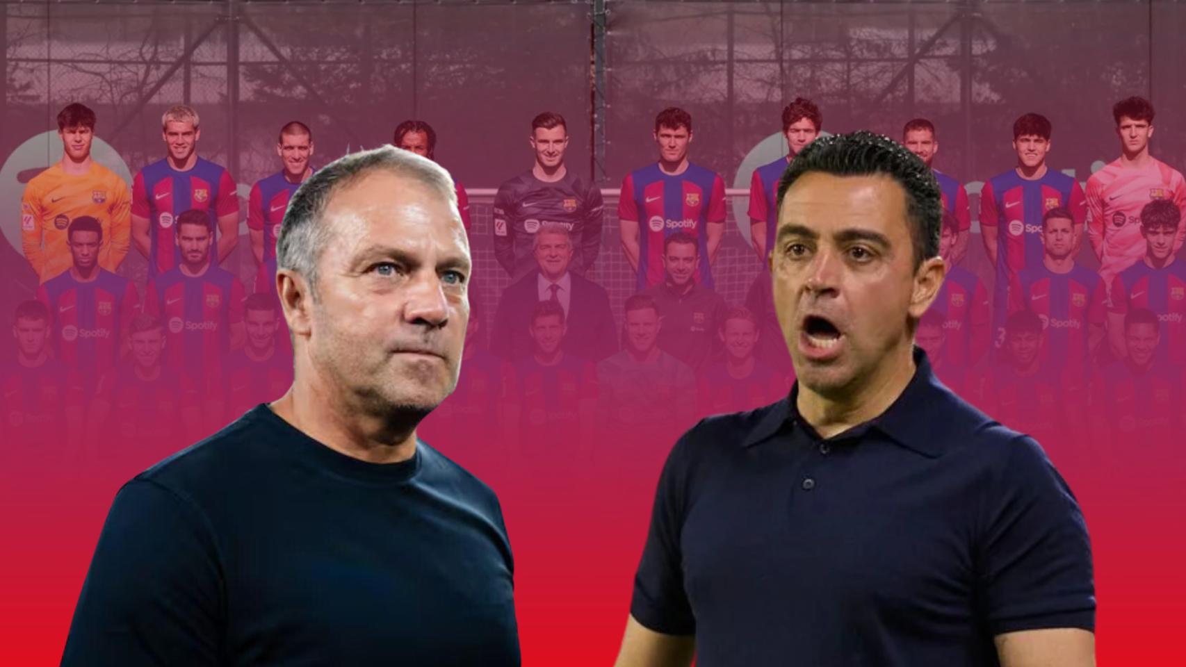 Hansi Flick y Xavi Hernández, en un fotomontaje de Culemanía